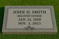 Himalayan Gray Granite Memorial 28x16x3in - Custom Engraved