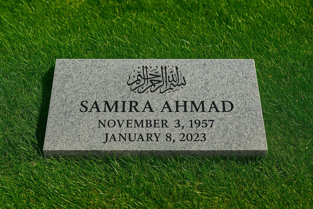 Himalayan Gray Granite Memorial 28x16x3in - Custom Engraved