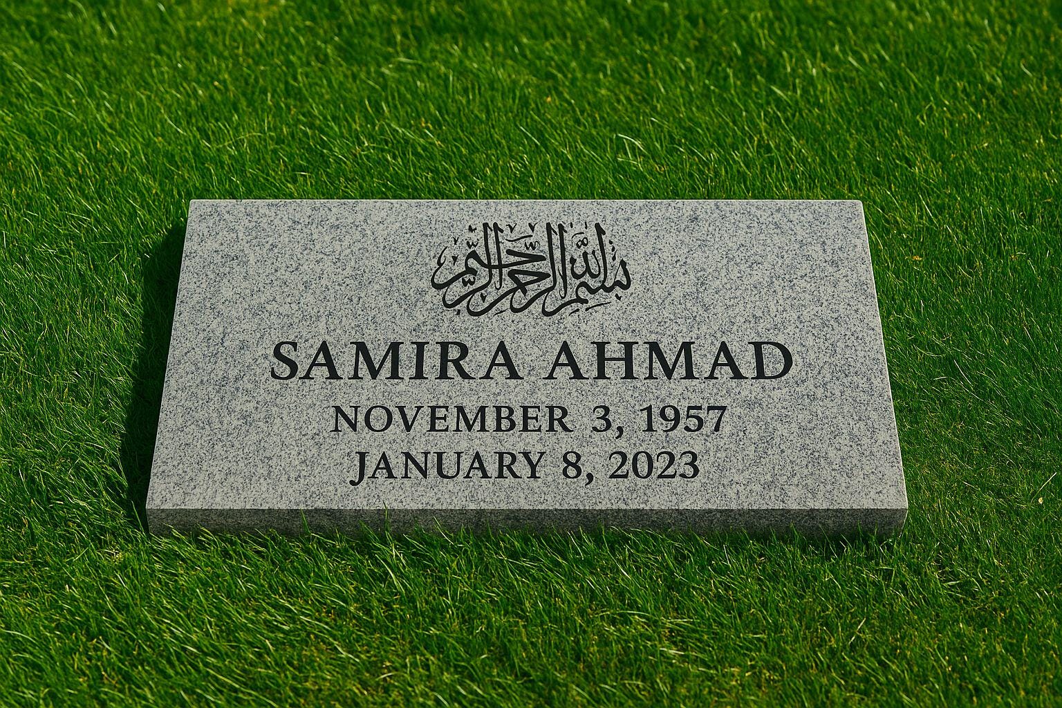 Himalayan Gray Granite Memorial 28x16x3in - Custom Engraved
