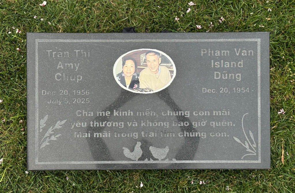 K2 Black Granite Memorial 28x16x3in - Custom Engraved