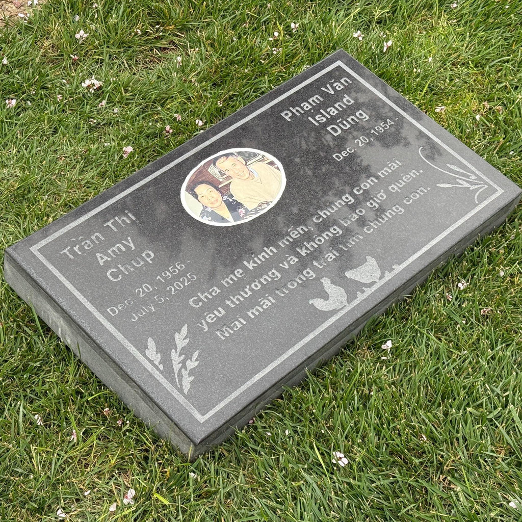 K2 Black Granite Memorial 28x16x3in - Custom Engraved