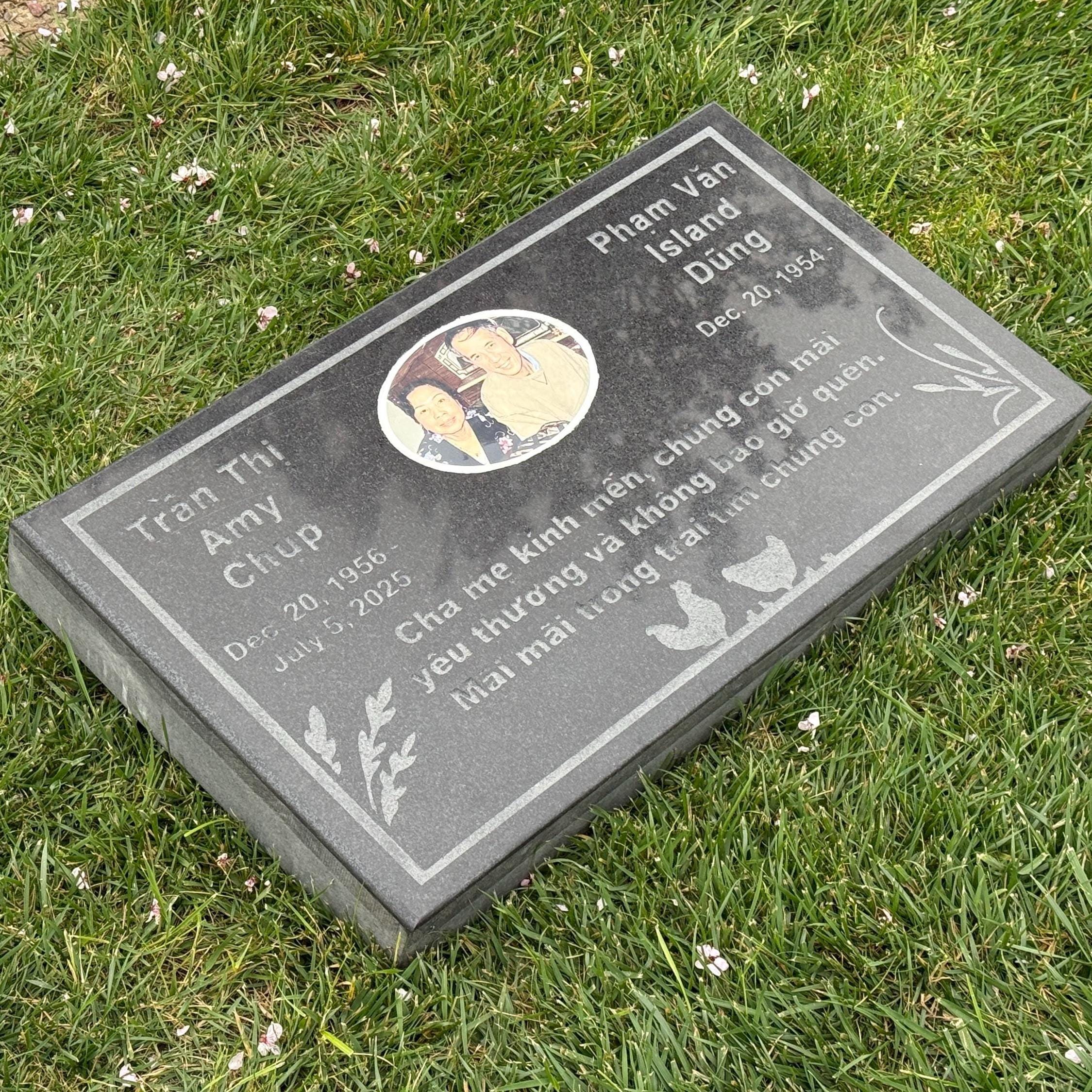K2 Black Granite Memorial 28x16x3in - Custom Engraved
