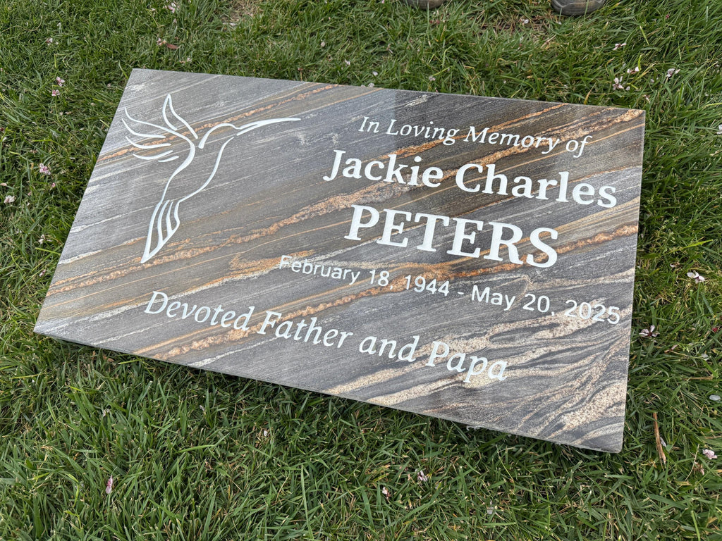 Midnight Gold Granite Memorial 28x16x3in - Custom Engraved
