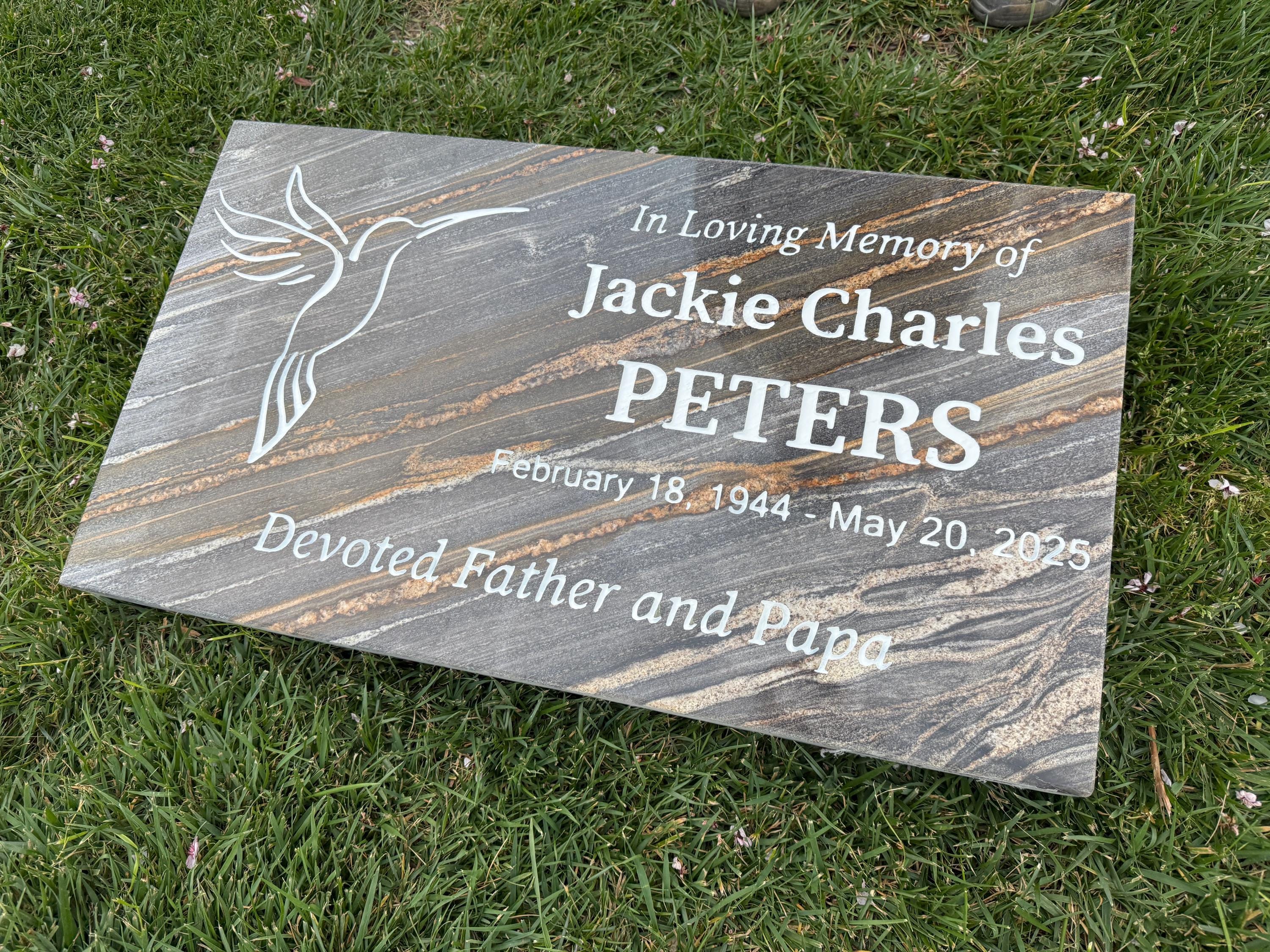 Midnight Gold Granite Memorial 28x16x3in - Custom Engraved