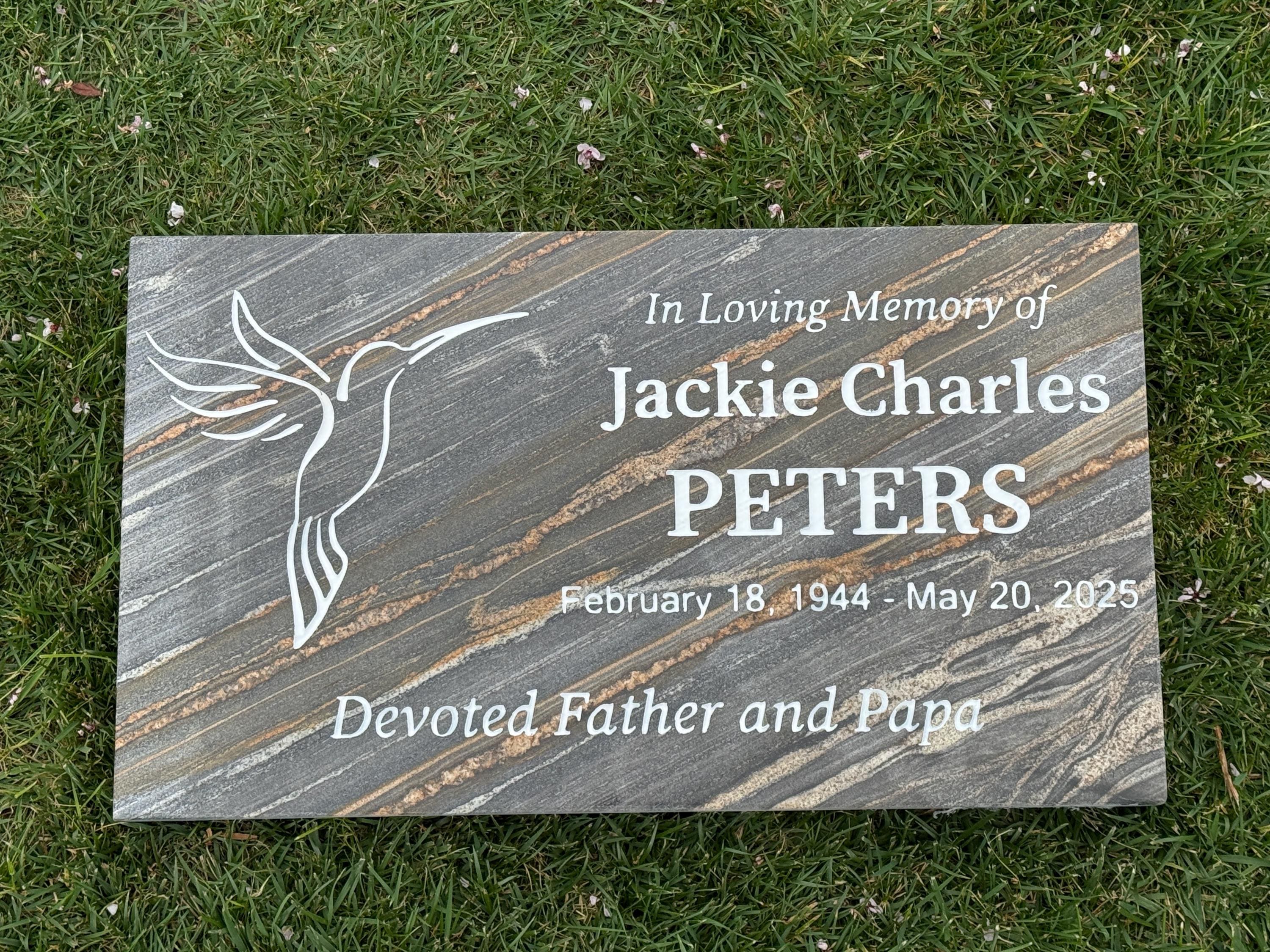 Midnight Gold Granite Memorial 28x16x3in - Custom Engraved