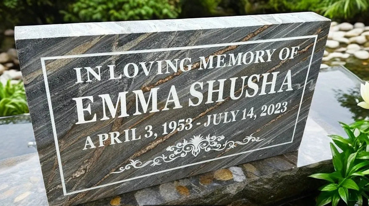 Midnight Gold Granite Memorial 28x16x3in - Custom Engraved