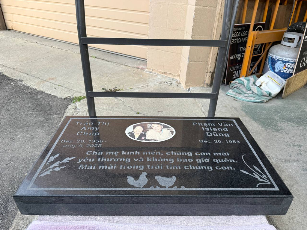 K2 Black Granite Memorial 28x16x3in - Custom Engraved